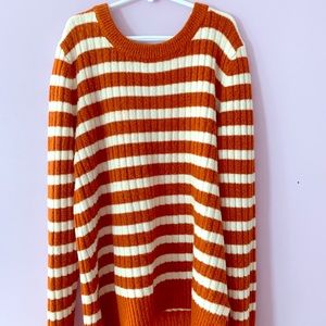 Old Navy XS Orange and White Stripped Sweater
